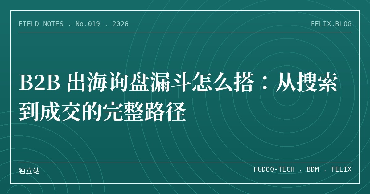 B2B 出海询盘漏斗怎么搭：从搜索到成交的完整路径